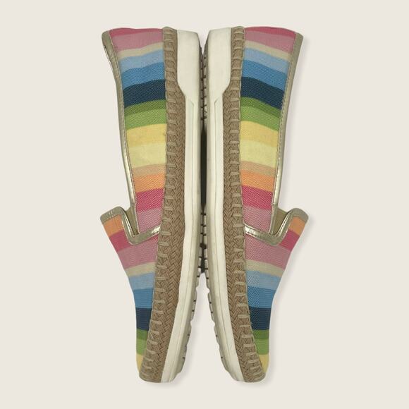Anne Klein Flex Zamina Rainbow Striped Fabric Espadrille Loafer Flat 7.5 - Picture 6 of 8